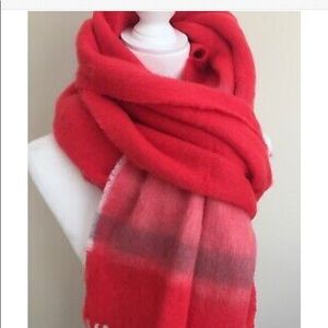 J. Crew Fuzzy Fringe Scarf with Watercolor Stripe